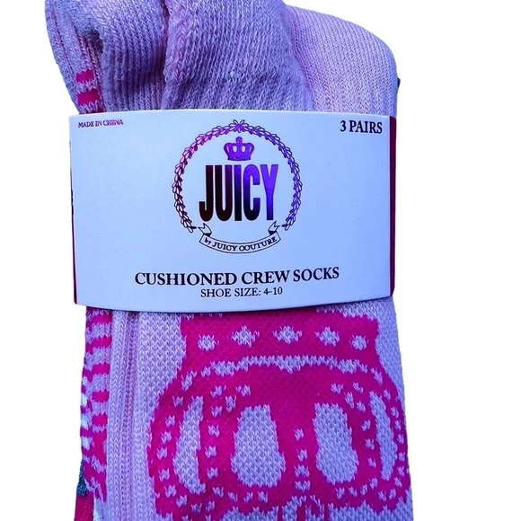 Juicy Couture Womens Princess Queen Crew Socks - Picture 3 of 9